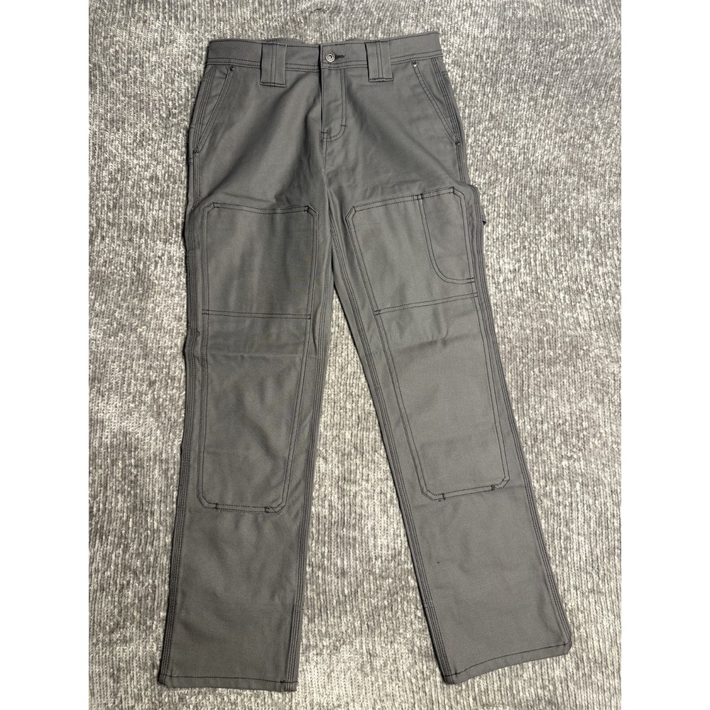 DICKIES Flex Regular Fit Double Knee Gray Canvas Pants Women's Size 8R